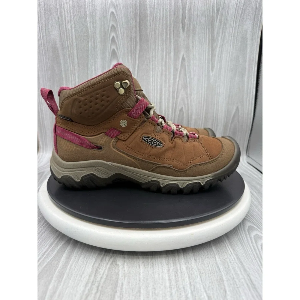 KEEN Targhee IV Mid Womens Size 10 Bison Brown Pink Waterproof Hiking Boots NEW